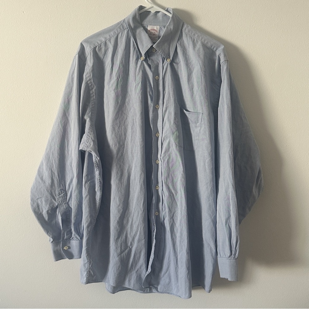 Brooks Brothers Traditional Fit Light Blue Dress Shirt Size 17 1/2 - 35